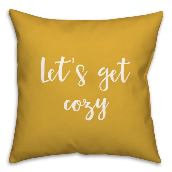 Creative Products Let's Get Cozy in Mustard 18 x 18 Spun Poly Pillow