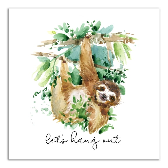 Creative Products Let's Hang Out Sloth 24x24 Canvas Wall Art