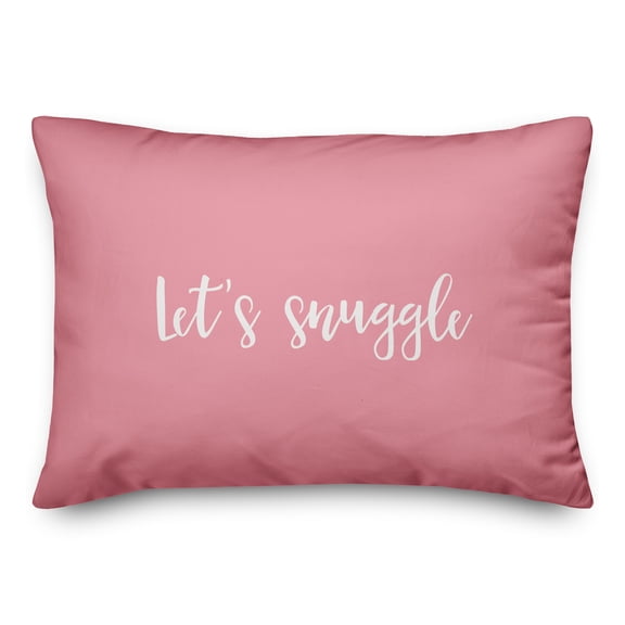 Creative Products Let's Snuggle in White on Pink 14x20 Spun Poly Pillow