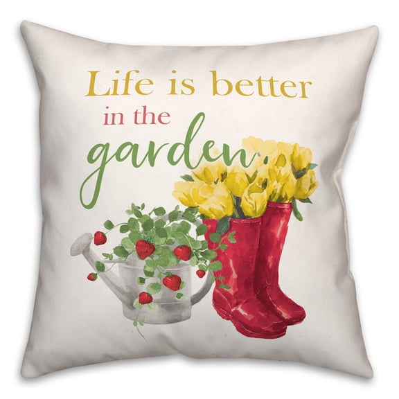 Creative Products Life Better In Garden 2 16 x 16 Spun Poly Pillow