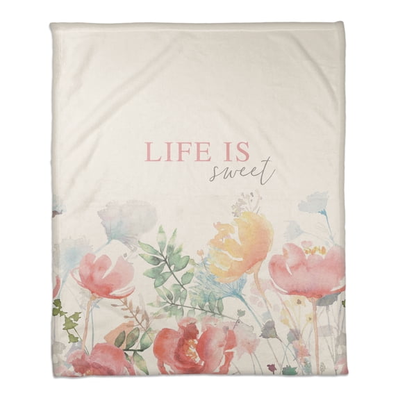 Creative Products Life is Sweet Botanicals 50x60 Coral Fleece Blanket
