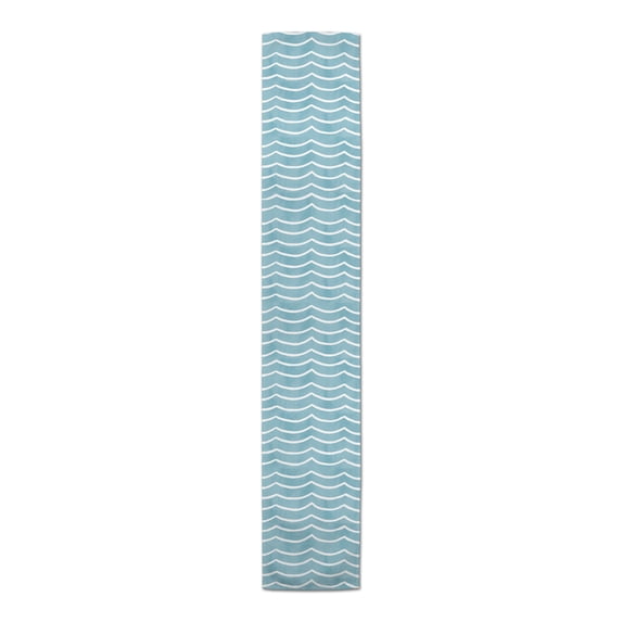 Creative Products Light Blue Soft Waves 16x72 Poly Twill Table Runner