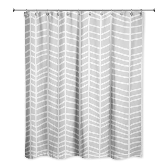 Creative Products Light Gray Chevrons 71x74 Shower Curtain
