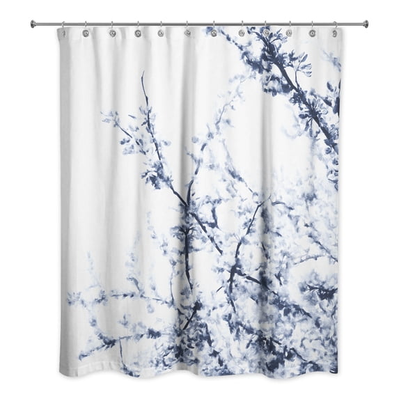 Creative Products Light Gray Flowering Tree 71x74 Shower Curtain