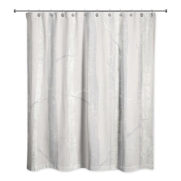 Creative Products Light Gray Forest Tree 71x74 Shower Curtain