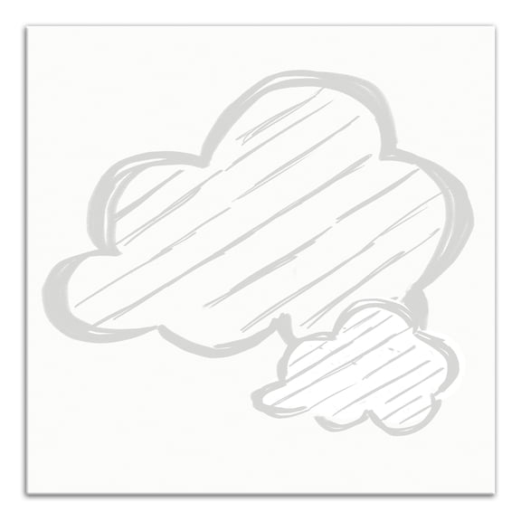 Creative Products Light Gray Striped Clouds 12x12 Canvas Wall Art