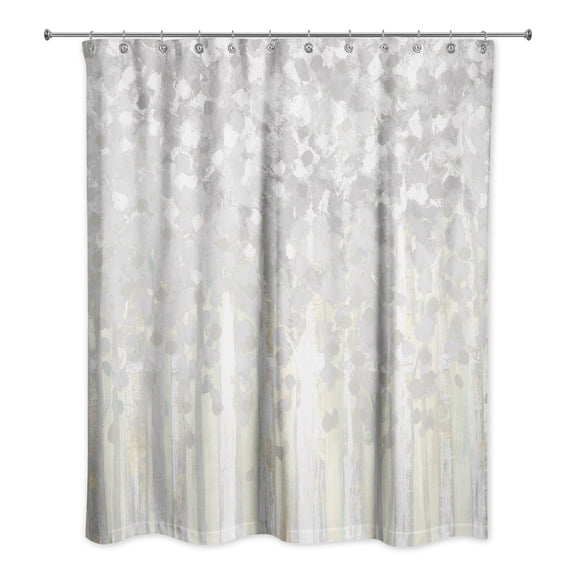 Creative Products Light Gray Tree Line 71x74 Shower Curtain