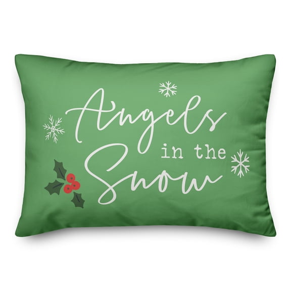Creative Products Light Green Angels In The Snow 20 x 14 Spun Poly Pillow