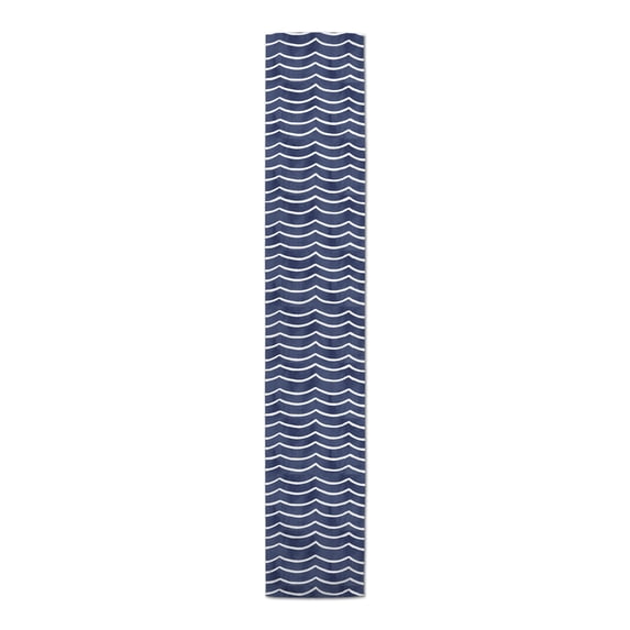 Creative Products Light Navy Soft Waves 16x90 Poly Twill Table Runner