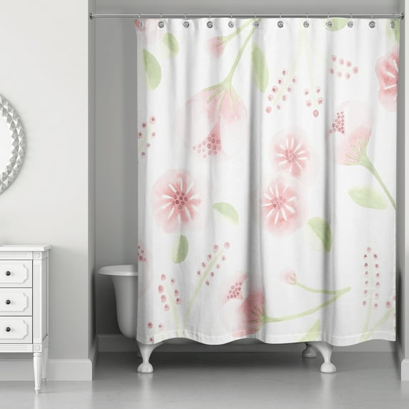 Creative Products Light Watercolor Buds 71x74 Shower Curtain