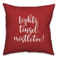 thumbnail image 1 of Creative Products Lights, Tinsel, Mistletoe in Red 18x18 Spun Poly Pillow, 1 of 2