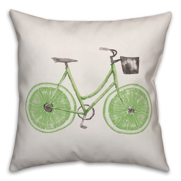 Creative Products Lime Bike 18x18 Spun Poly Pillow