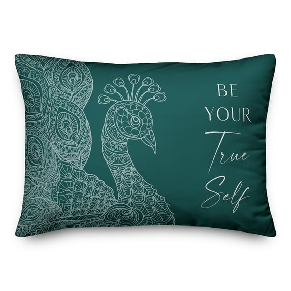 Creative Products Line Pattern Peacock 4 14 x 20 Spun Poly Pillow