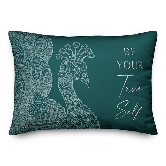 Creative Products Line Pattern Peacock 4 14 x 20 Spun Poly Pillow