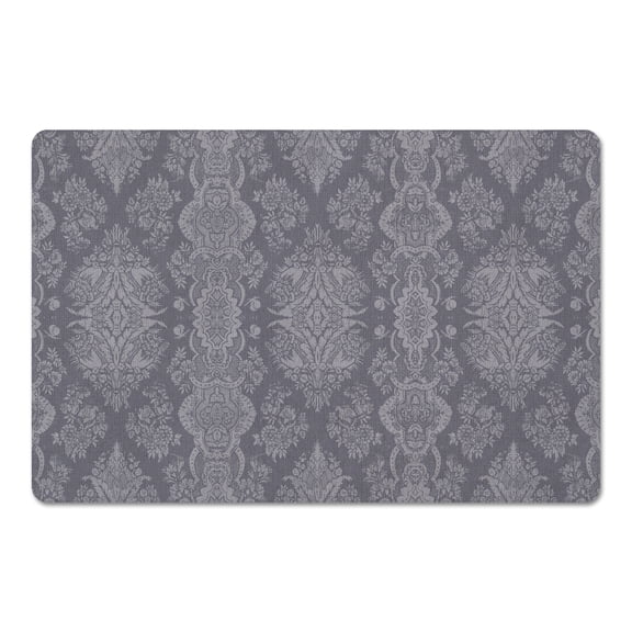 Creative Products Linen Damask Pattern Blue 27x18 Floor Mat