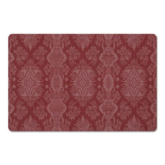 Creative Products Linen Damask Pattern Red 27x18 Floor Mat