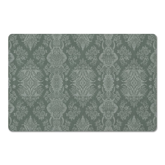 Creative Products Linen Damask Pattern Sage 27x18 Floor Mat
