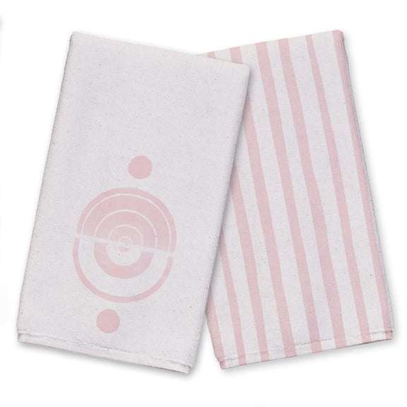 Creative Products Linen Pink Mod Rainbow 16 x 25 Tea Towel Set of 2