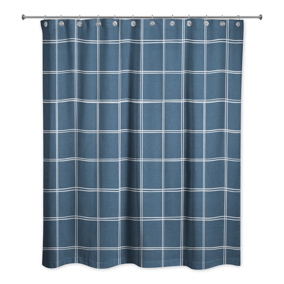 Creative Products Linen Plaid 5 71x74 Shower Curtain