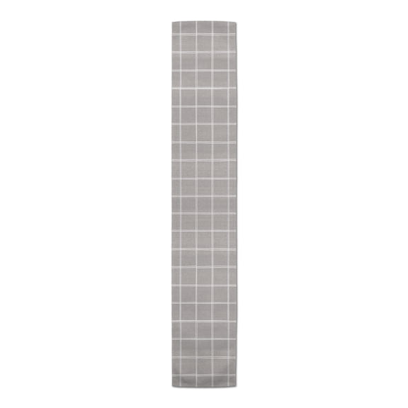 Creative Products Linen With Plaid Gray 5 16 x 90 Poly Twill Table Runner