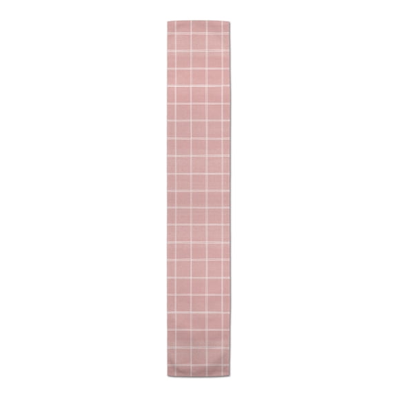 Creative Products Linen With Plaid Pink 4 16 x 72 Poly Twill Table Runner