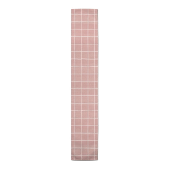 Creative Products Linen With Plaid Pink 4 16 x 72 Poly Twill Table Runner