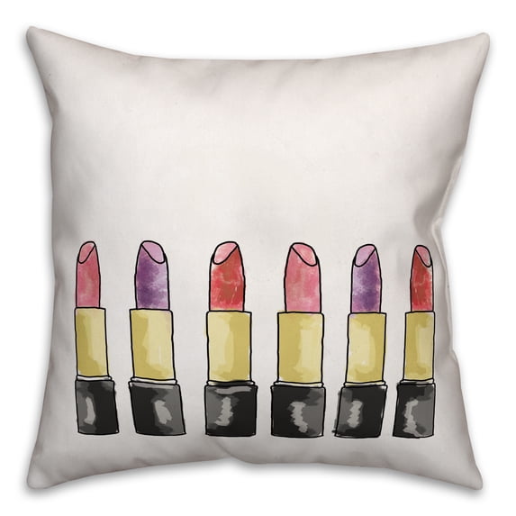 Creative Products Lipstick Party 18x18 Throw Pillow