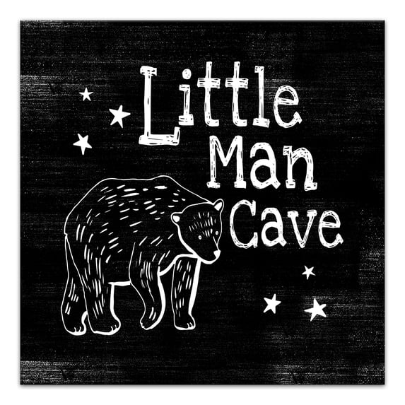 Creative Products Little Man Cave Bear 36x36 Canvas Wall Art