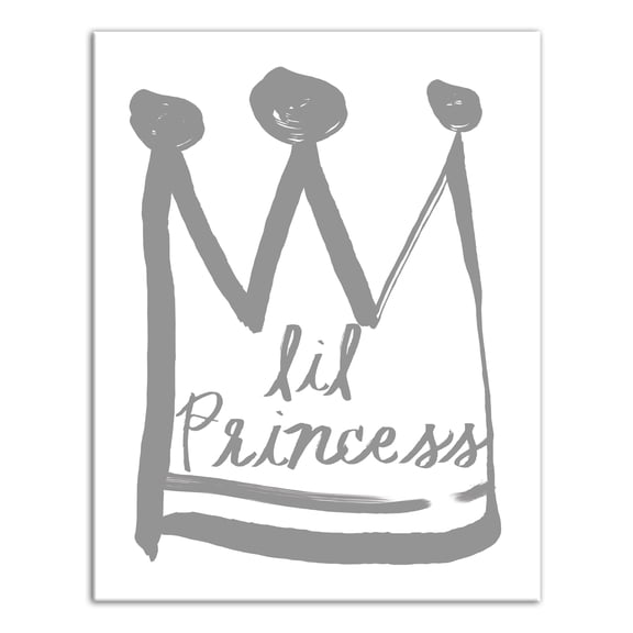 Creative Products Little Princess Gray 11x14 Canvas Wall Art