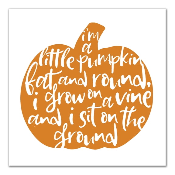 Creative Products Little Pumpkin Script 12x12 Canvas Wall Art