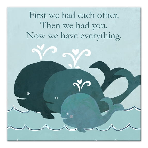 Creative Products Little Whale Family 12x12 Canvas Wall Art