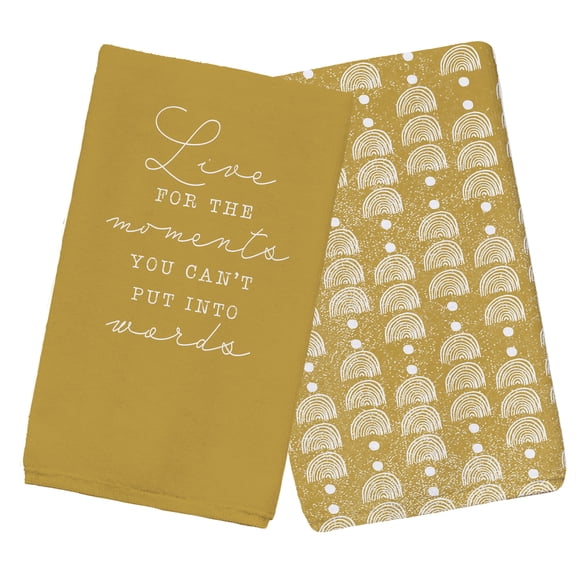 Creative Products Live For The Moments Yellow 16 x 25 Tea Towel Set of 2