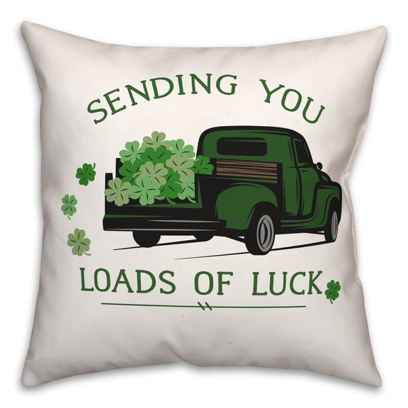 Creative Products Loads of Luck Truck 18 x 18 Spun Poly Pillow