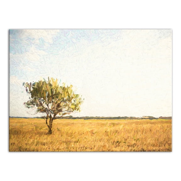 Creative Products Lone Tree in Field 40x30 Canvas Wall Art