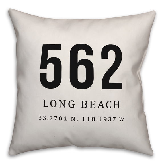 Creative Products Long Beach Coordinates 18x18 Indoor / Outdoor Pillow