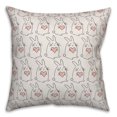 thumbnail image 1 of Creative Products Love Bunny Pattern 16x16 Spun Poly Pillow, 1 of 3