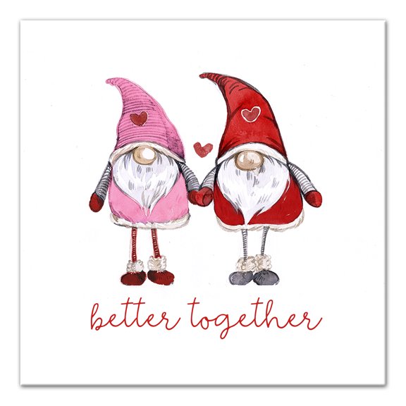 Creative Products Love Gnomes Better Together 12 x 12 Canvas Wall Art