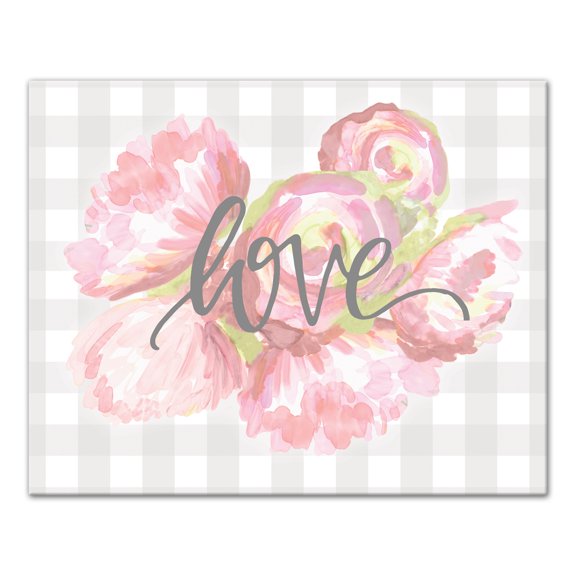 Creative Products Love Gray Buffalo Check 8x10 Canvas Wall Art