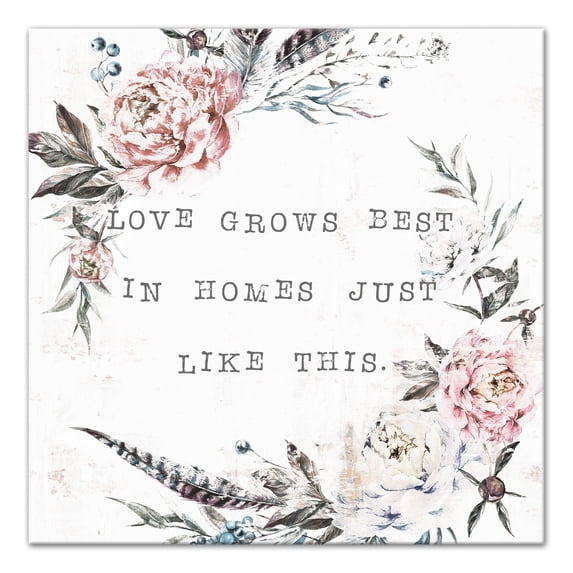 Creative Products Love Grows Best 20x20 Canvas Wall Art
