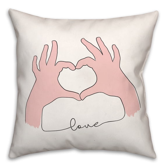 Creative Products Love Heart Hands 18x18 Spun Poly Pillow