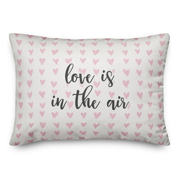 Creative Products Love Is In The Air in Pink Hearts Pattern 14x20 Spun Poly Pillow
