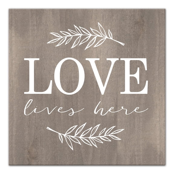 Creative Products Love Lives Here Barn Wood 16x16 Canvas Wall Art