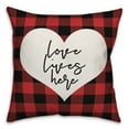 thumbnail image 1 of Creative Products Love Lives Here Plaid 18x18 Spun Poly Pillow, 1 of 2