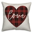 thumbnail image 1 of Creative Products Love Plaid Heart 18x18 Spun Poly Pillow, 1 of 2