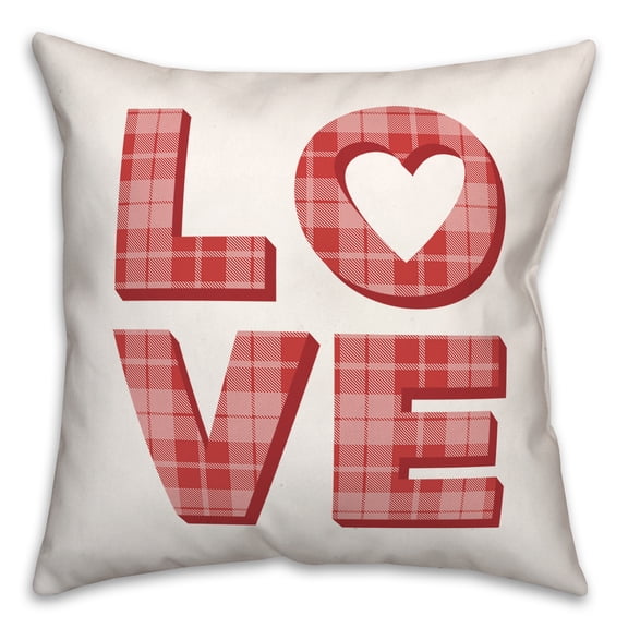 Creative Products Love Plaid Stack 16 x 16 Spun Poly Pillow
