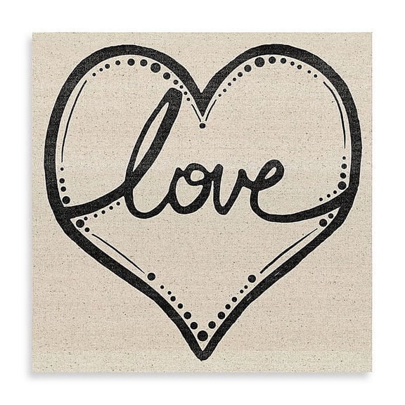 Creative Products Love Script Heart 20x20 Gallery Wrapped Canvas
