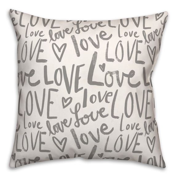 Creative Products Love Typography 18 x 18 Spun Poly Pillow