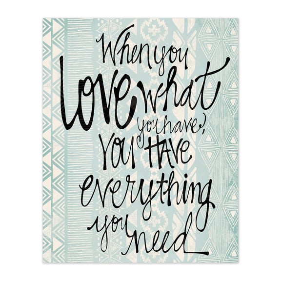 Creative Products Love What You Have Blue 16x20 Canvas Wall Art