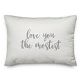 thumbnail image 1 of Creative Products Love You The Mostest in Gray on White 14x20 Spun Poly Pillow, 1 of 1