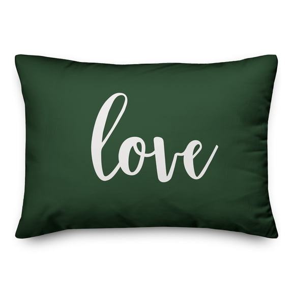 Creative Products Love in Dark Green 14x20 Spun Poly Pillow
